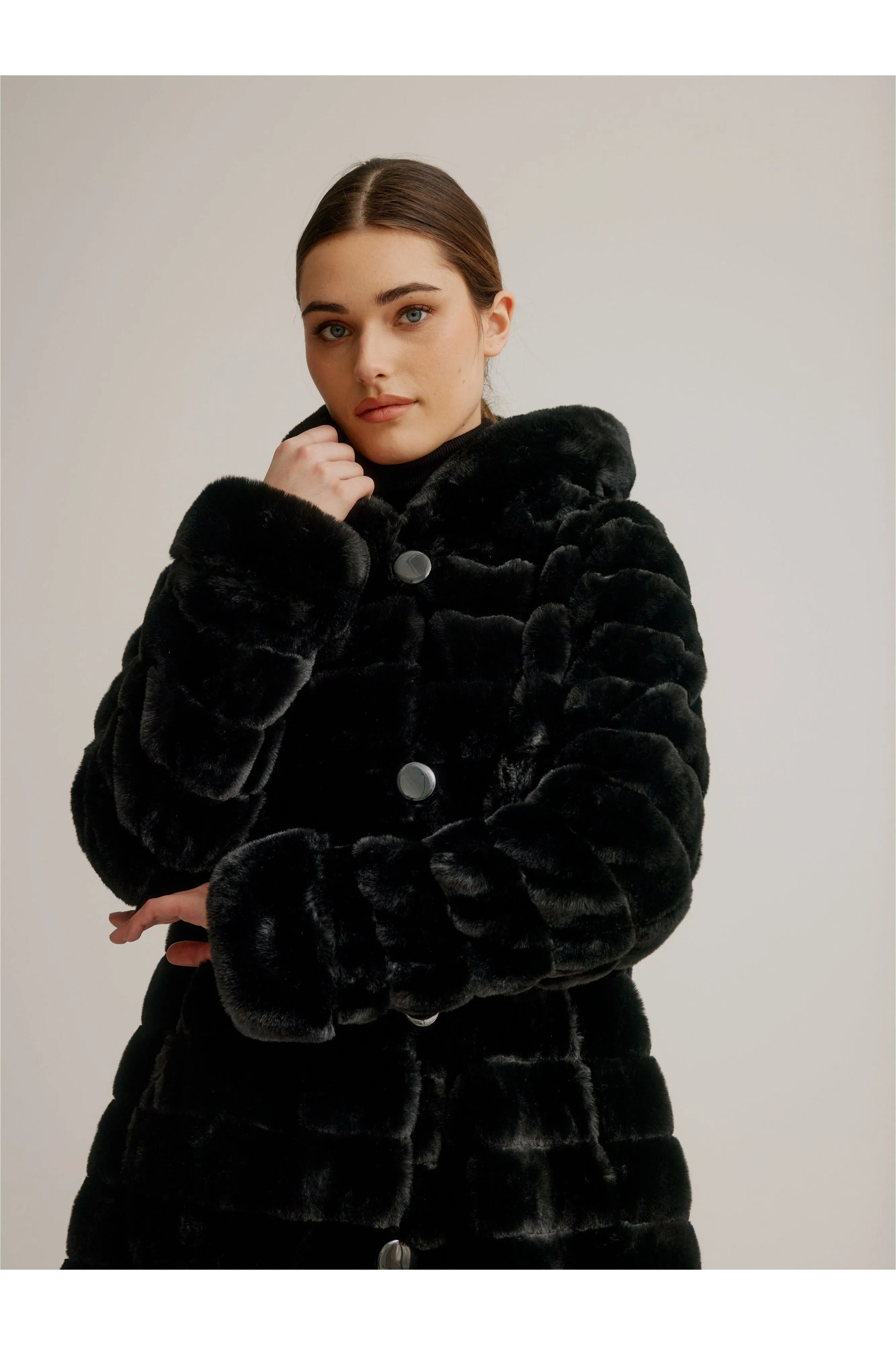 Nikki Jones Reversible Faux Fur Coat - Style K4129RK-164