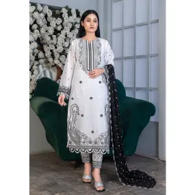 Noor Jahan Mushk Printed Lawn Chikenkari Embroidered Unstitched 3Pcs Suit