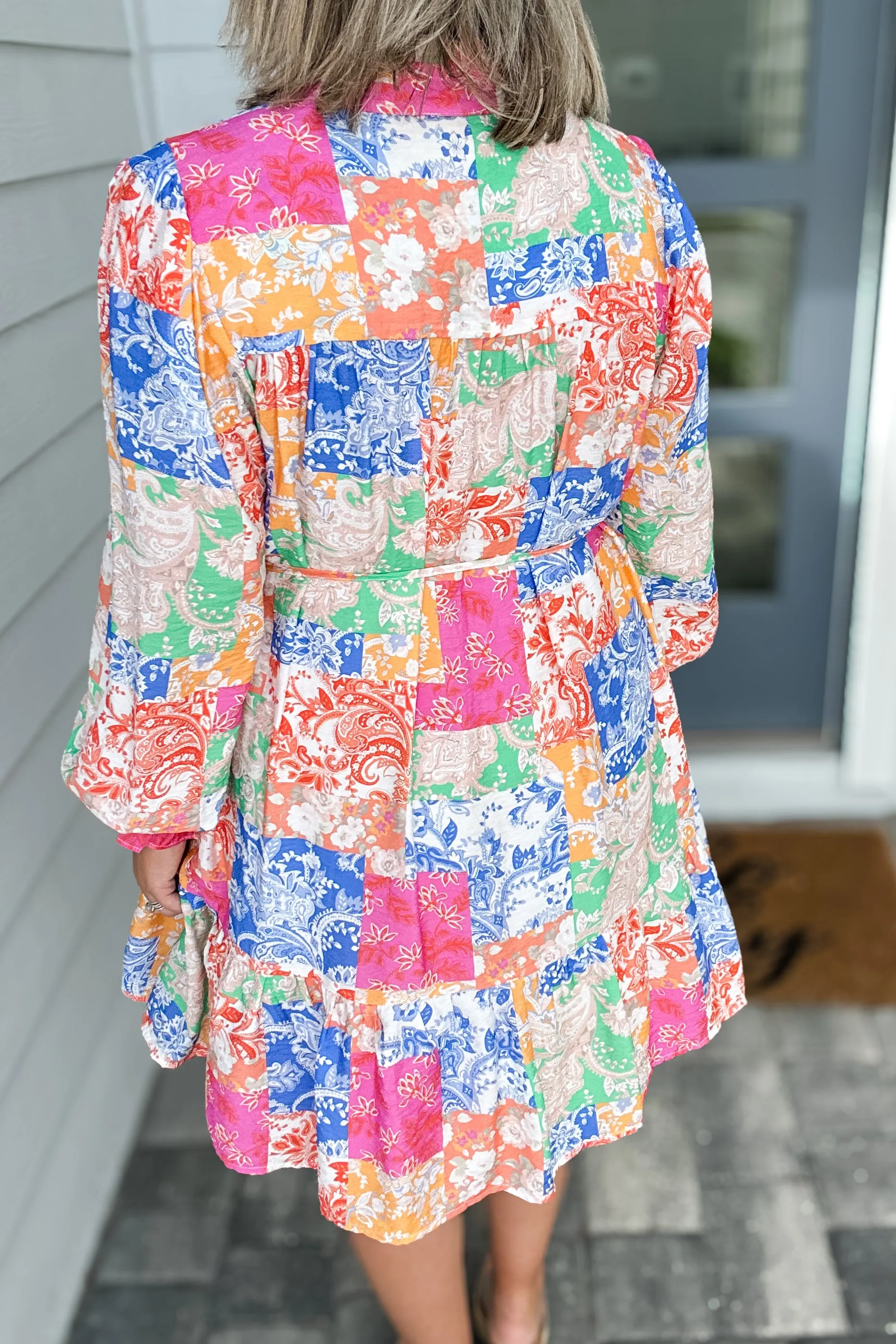 Patchwork Button Down Cutie Dress