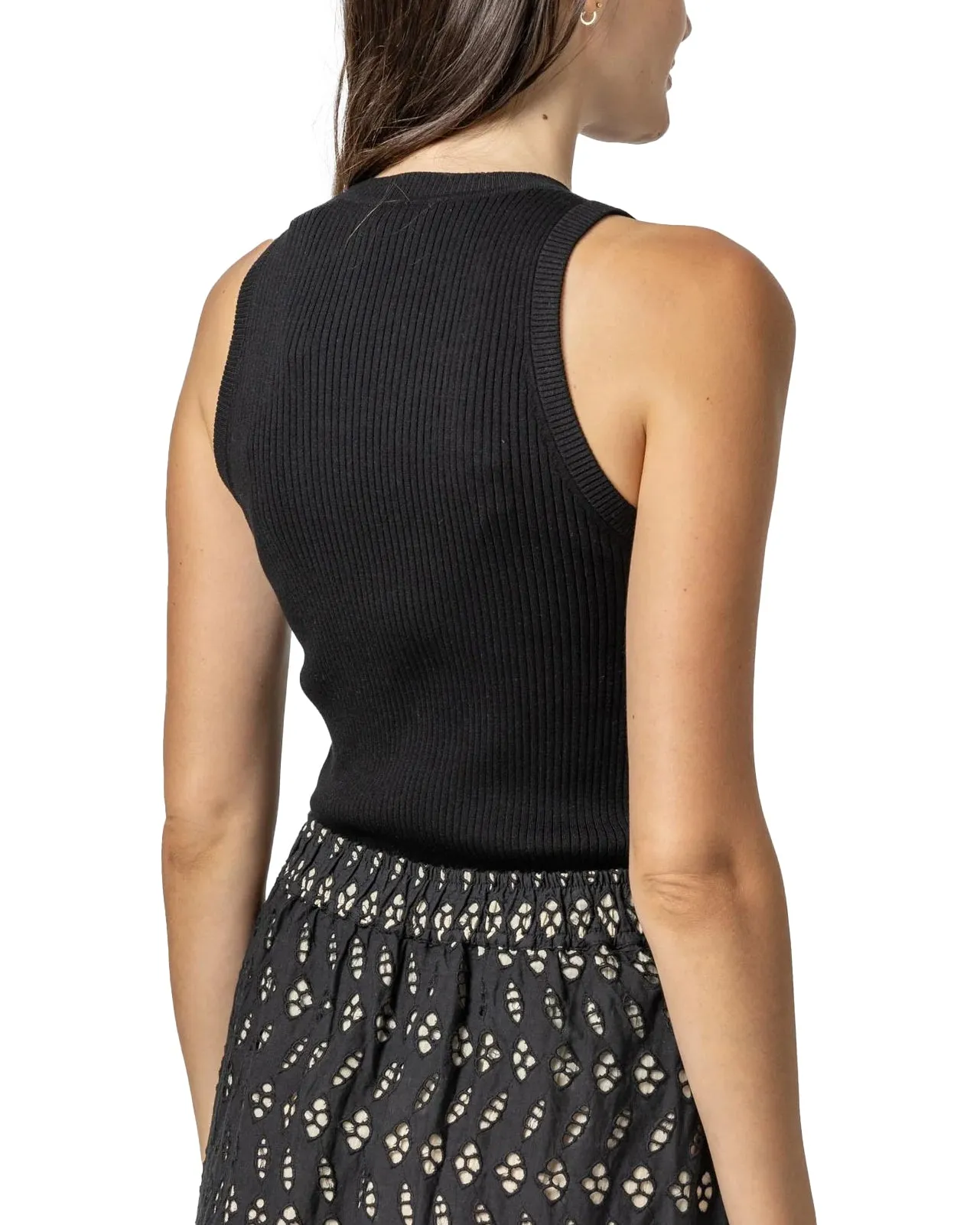 Perfect Rib Tank Sweater (Black)