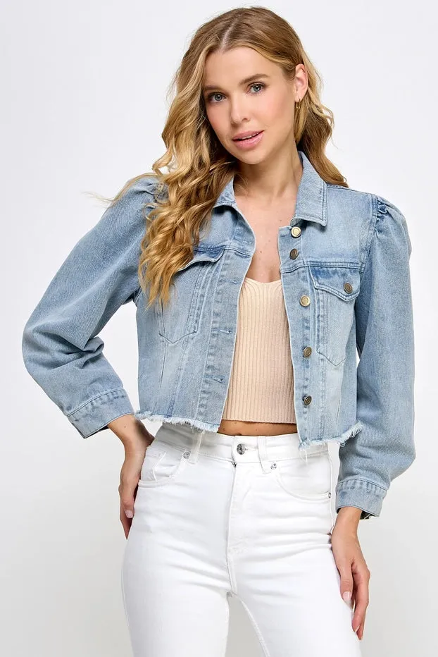 Puff Sleeve Denim Jacket