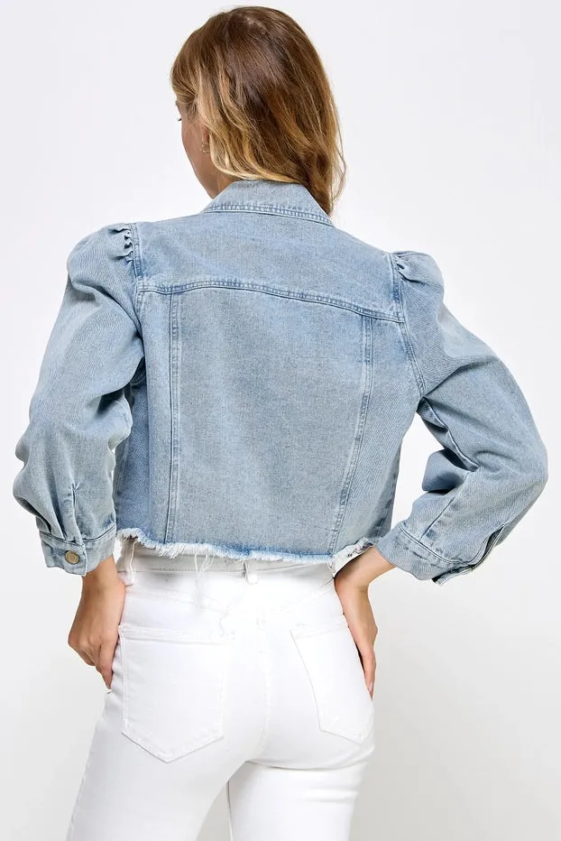 Puff Sleeve Denim Jacket