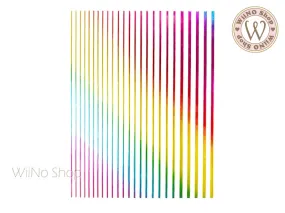 Rainbow Chrome Line Adhesive Nail Art Sticker - 1 pc (JO-RW)