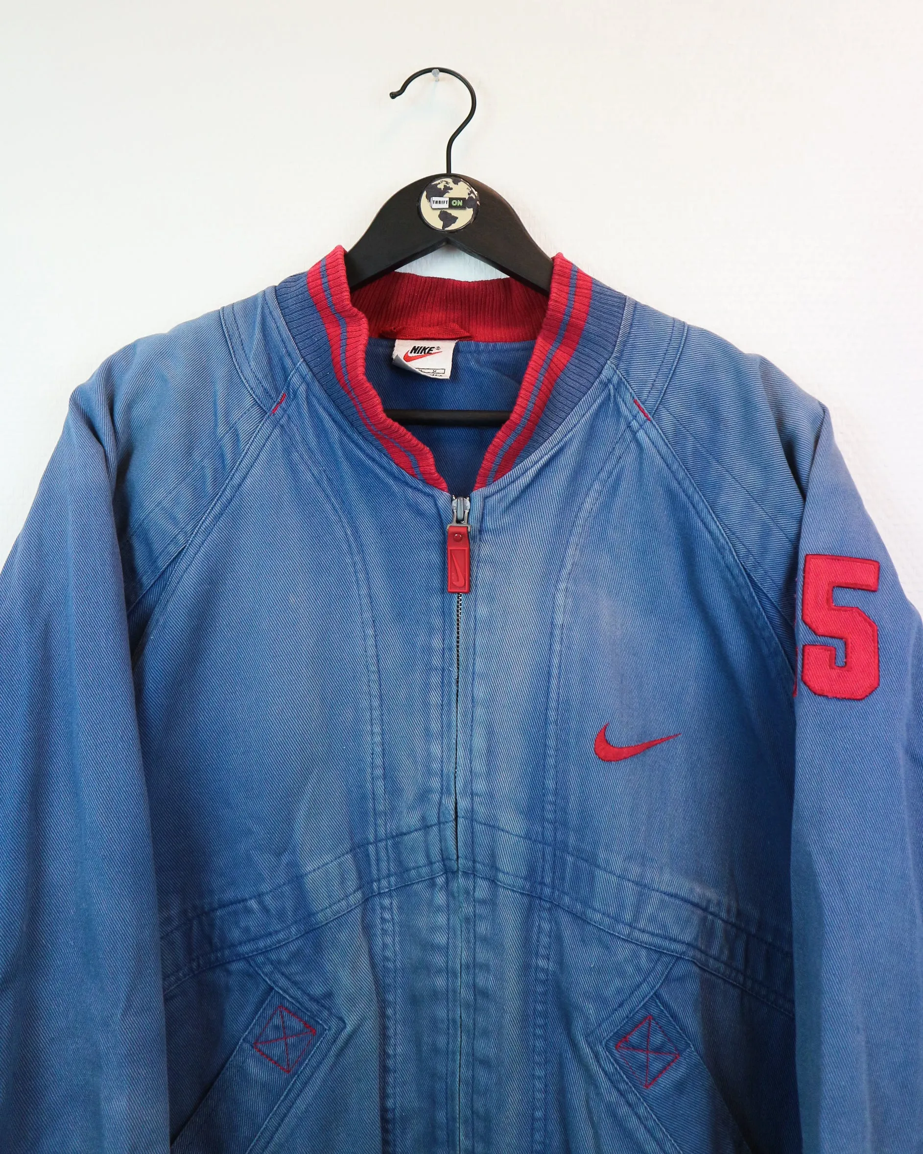 RARE Nike Denim Bomber Jacket M