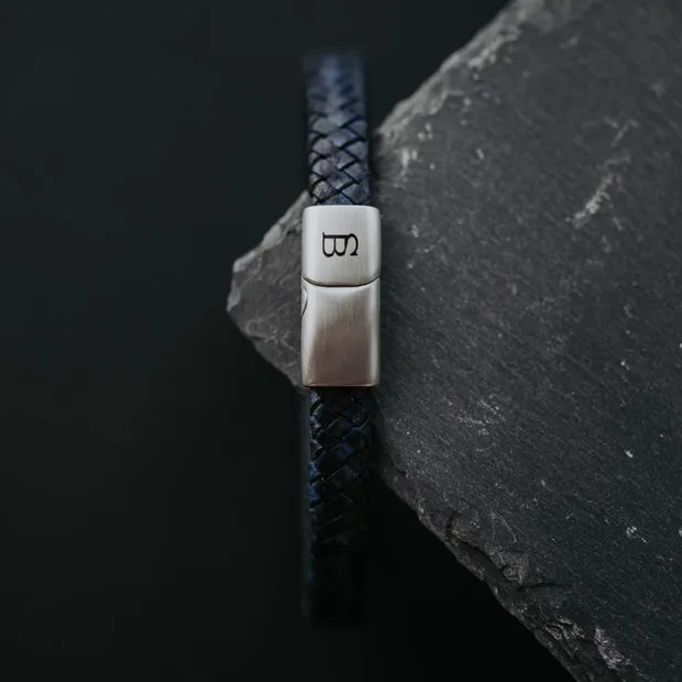 Riley Leather Bracelet Blue