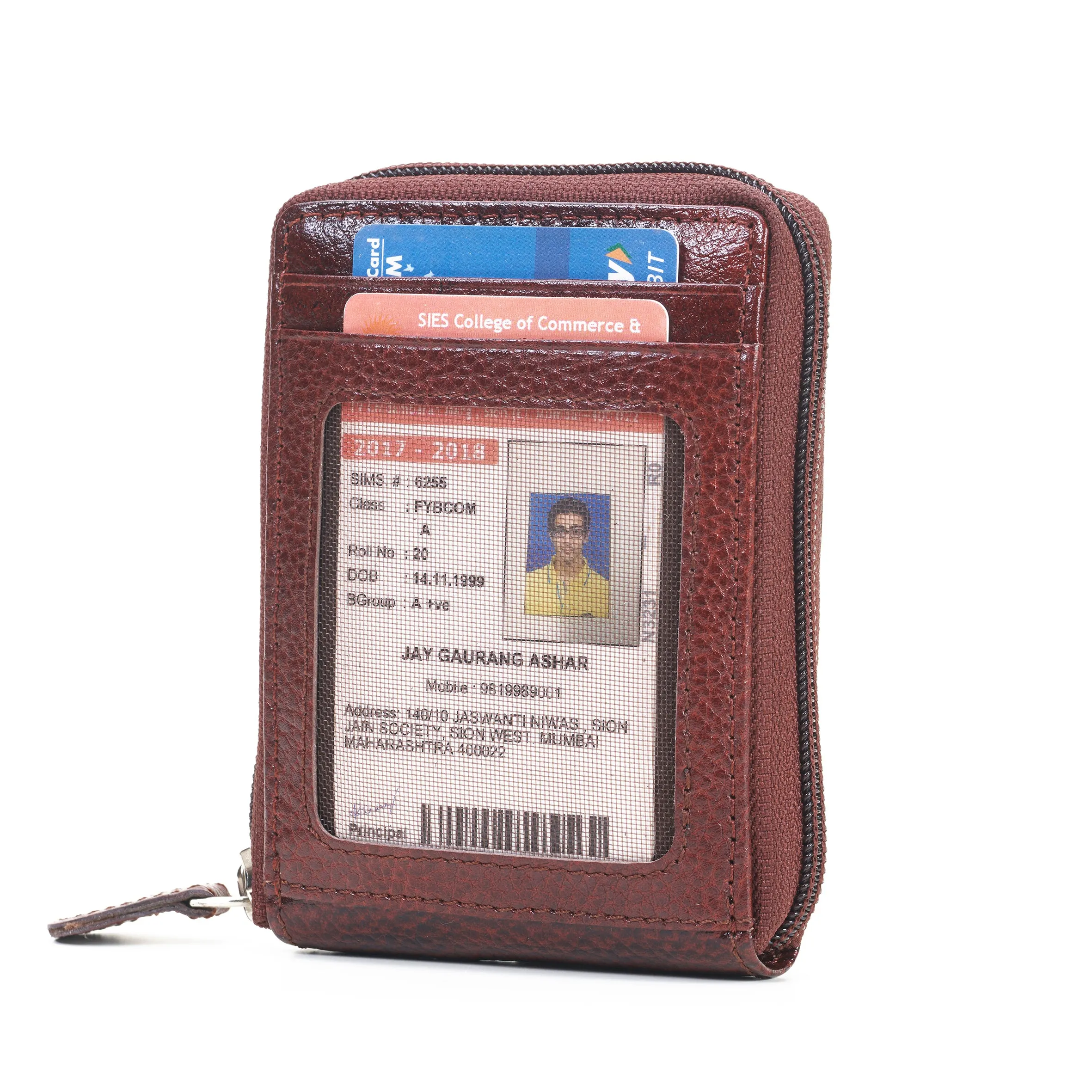 RL Zipper Leather Card Holder