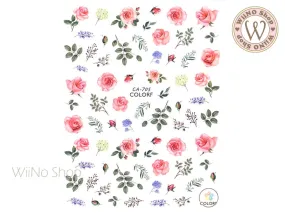 Rose Flower Adhesive Nail Art Sticker - 1 pc (CA-705)