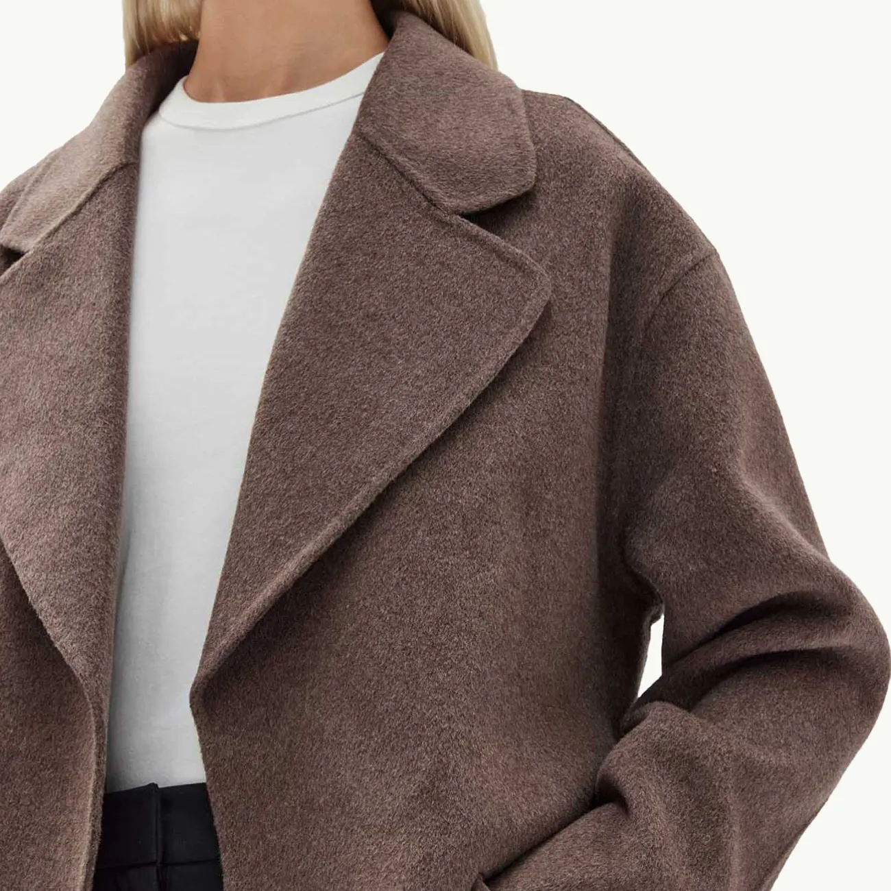 Sadie Single Breasted Wool Coat - Cocoa Marle