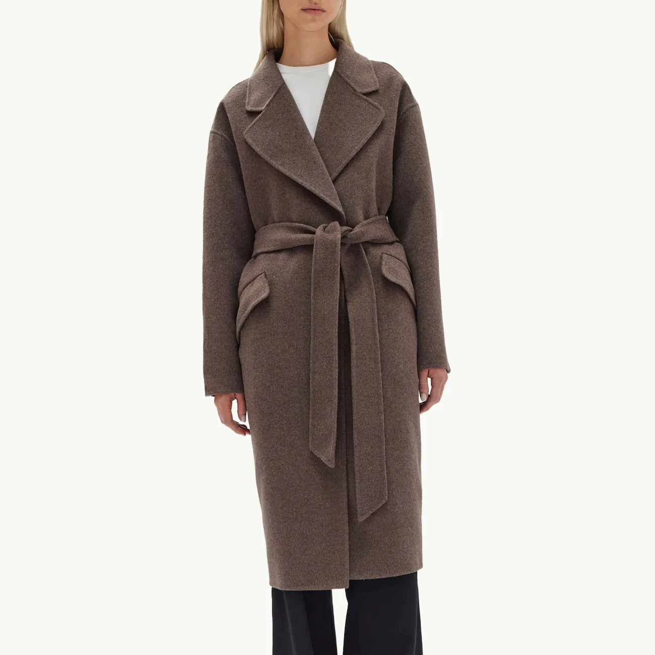 Sadie Single Breasted Wool Coat - Cocoa Marle