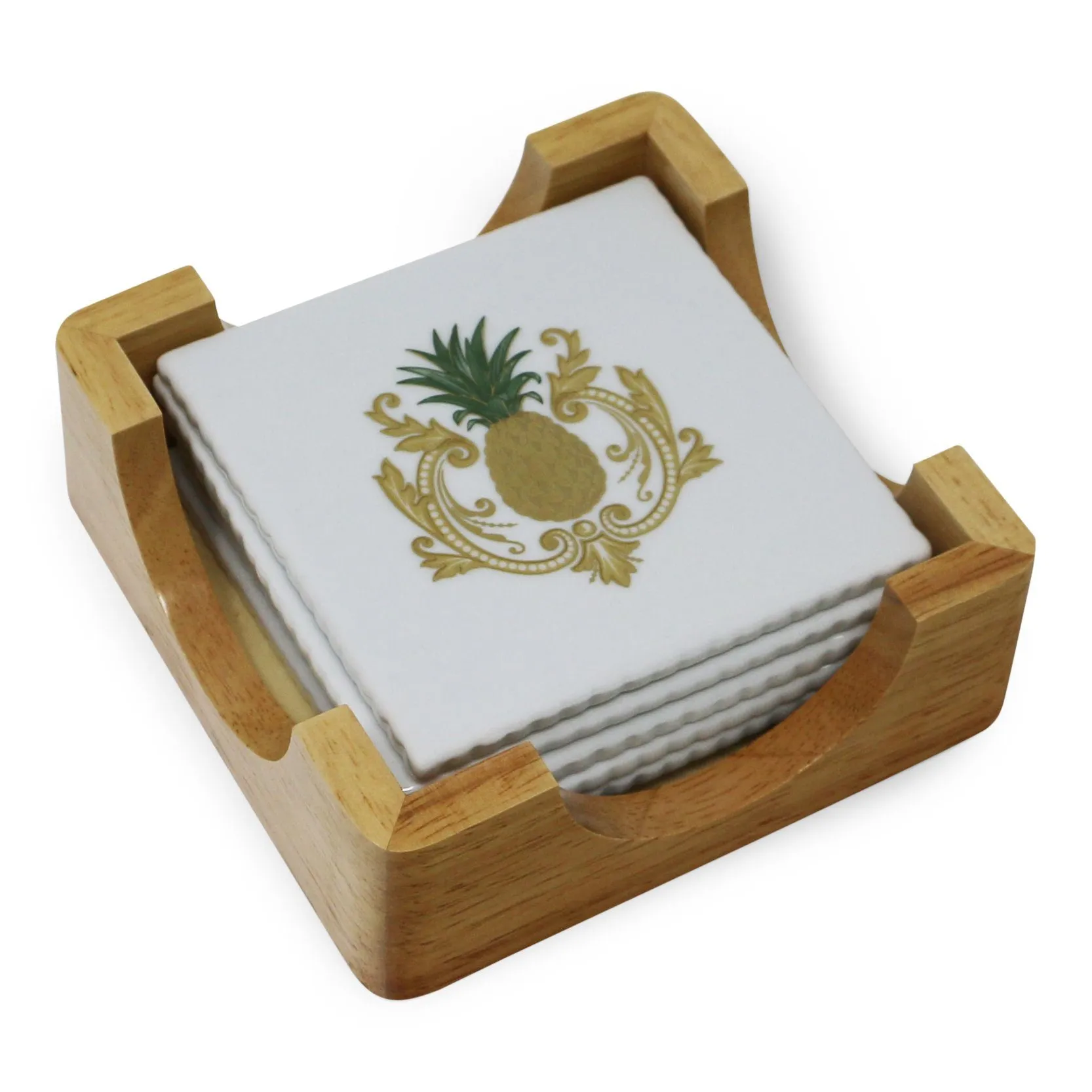 Set of Six Charlotte Moss Pineapple Coasters