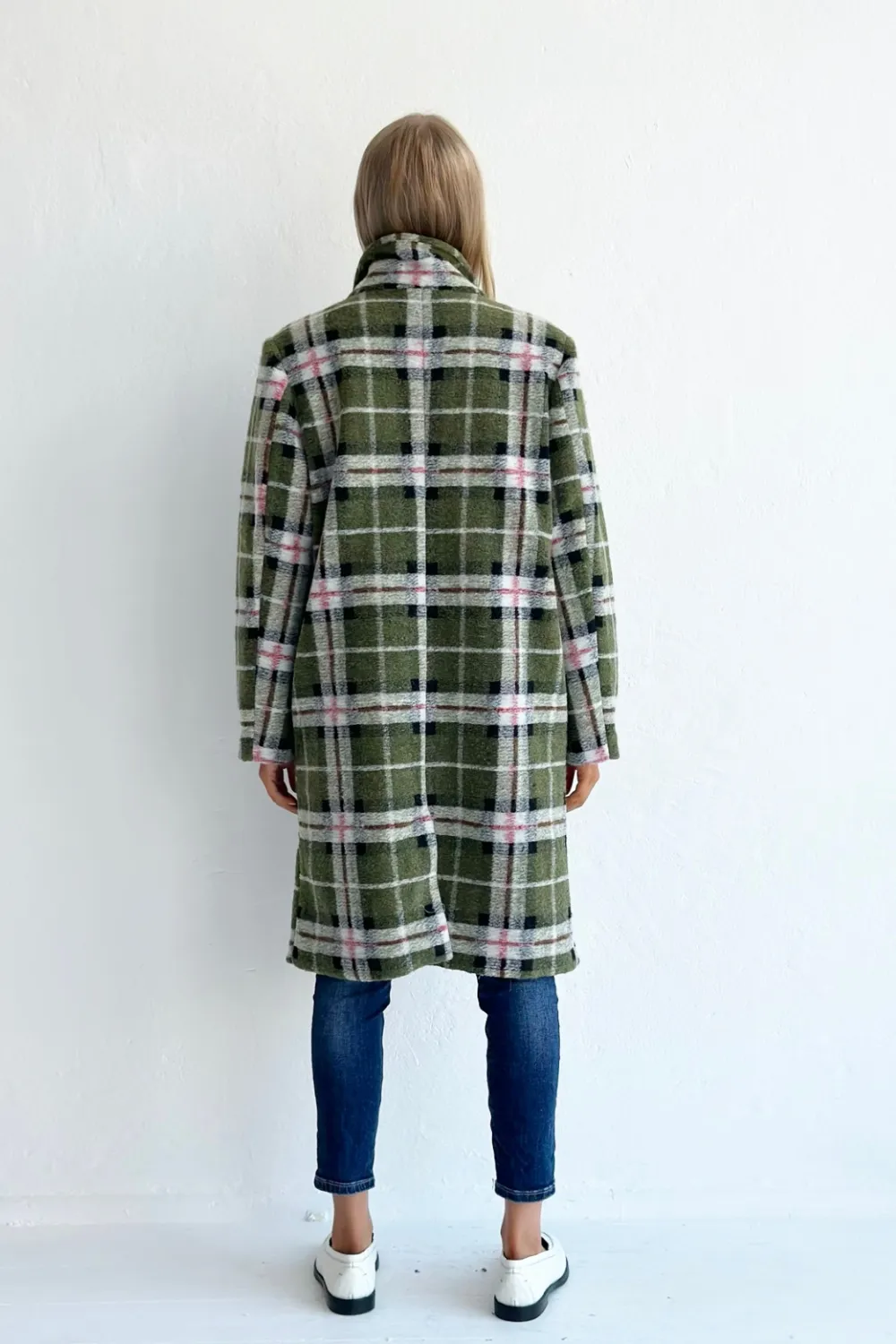 SkyeCheck Coat Green