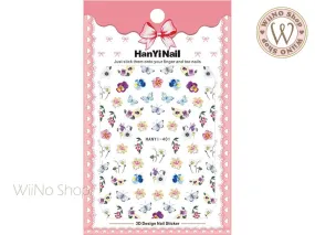 Spring Butterfly Flower Adhesive Nail Art Sticker - 1 pc (HY-401)