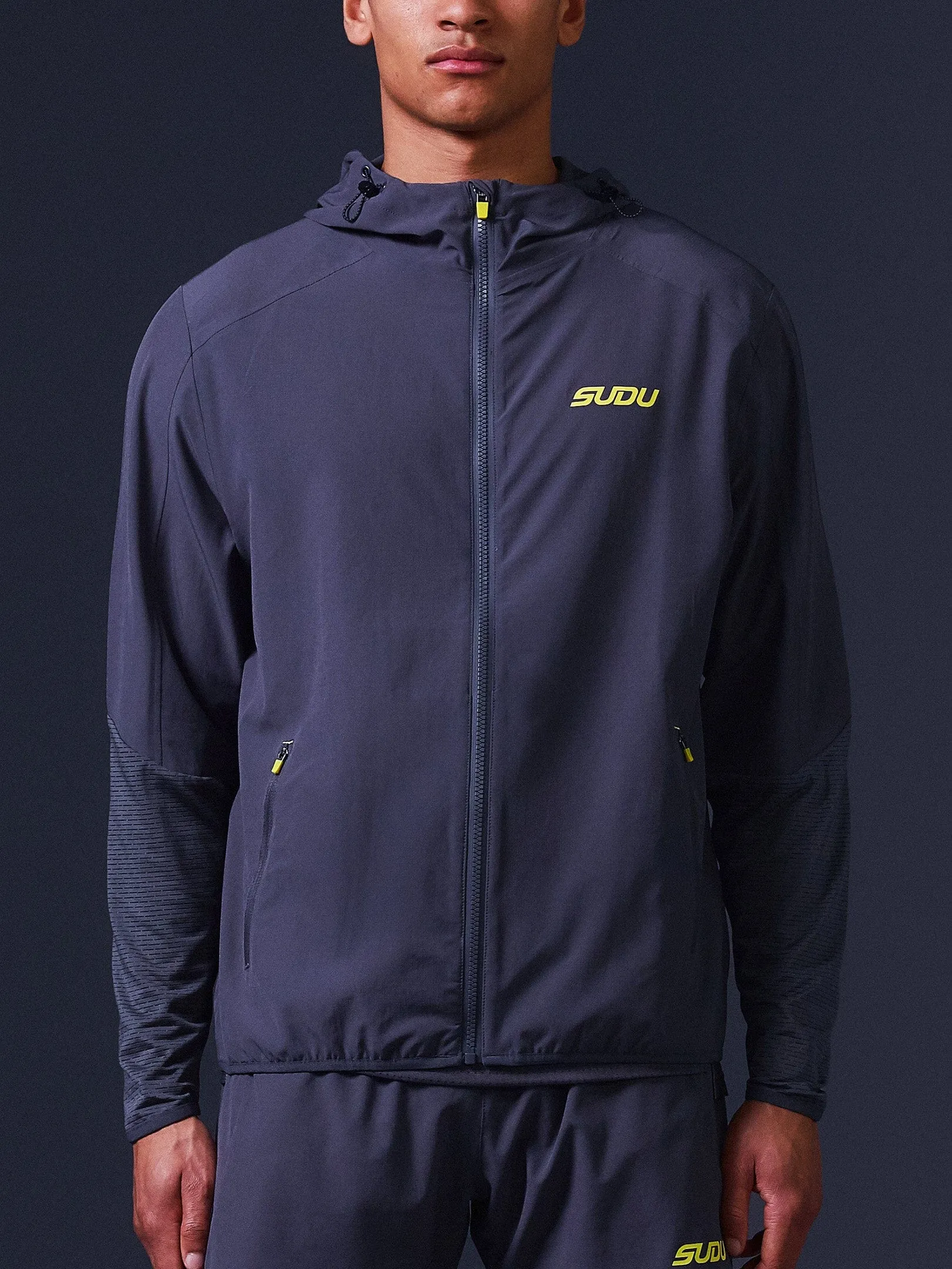 SRJ FZ 01 Run Full Zip Jacket - Grey/Yellow