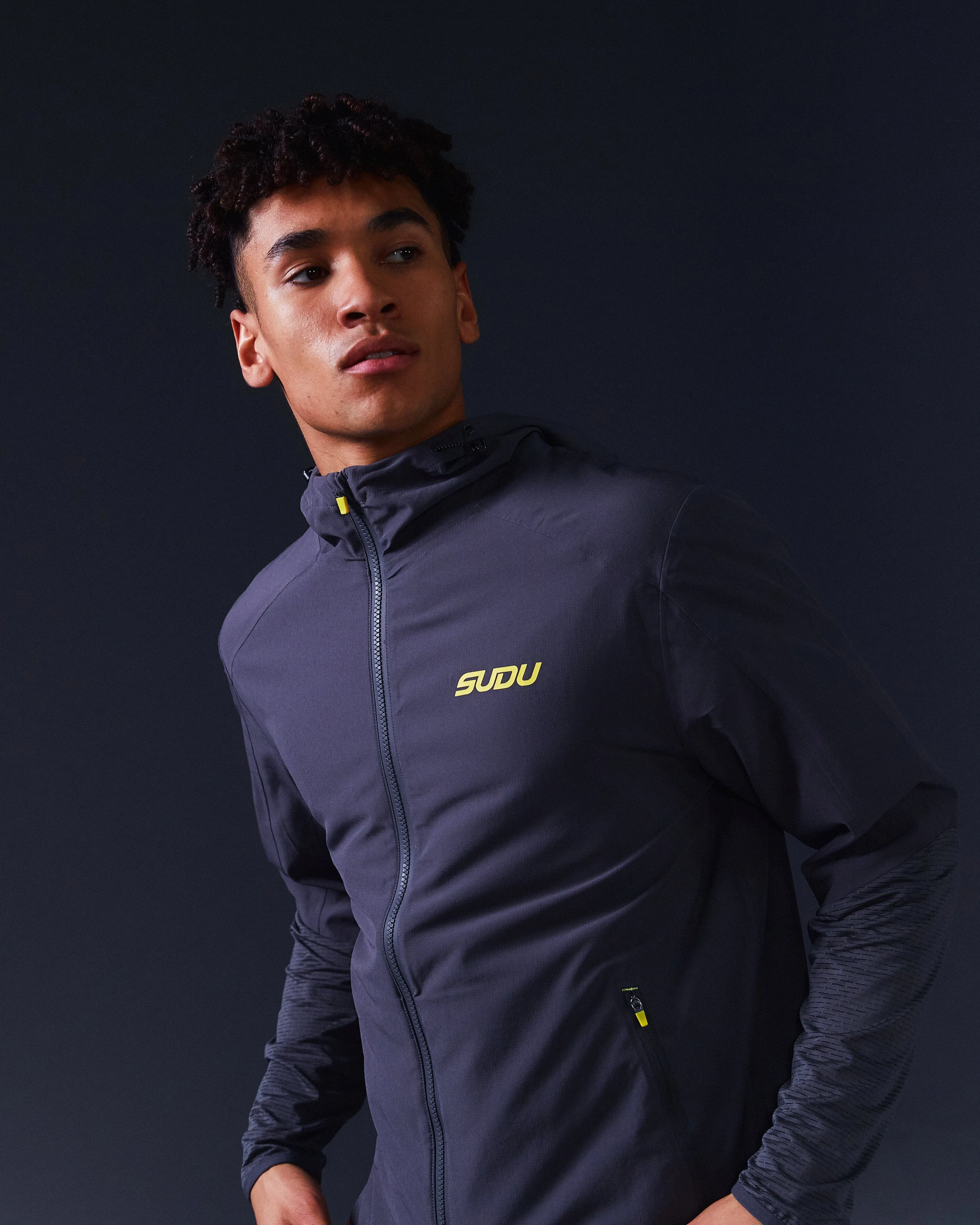 SRJ FZ 01 Run Full Zip Jacket - Grey/Yellow