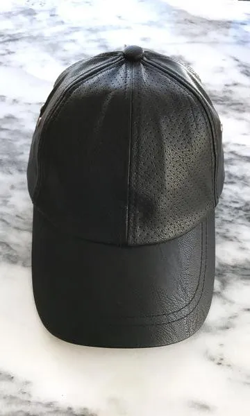 Sweat Active Vegan Leather Baseball Cap Black