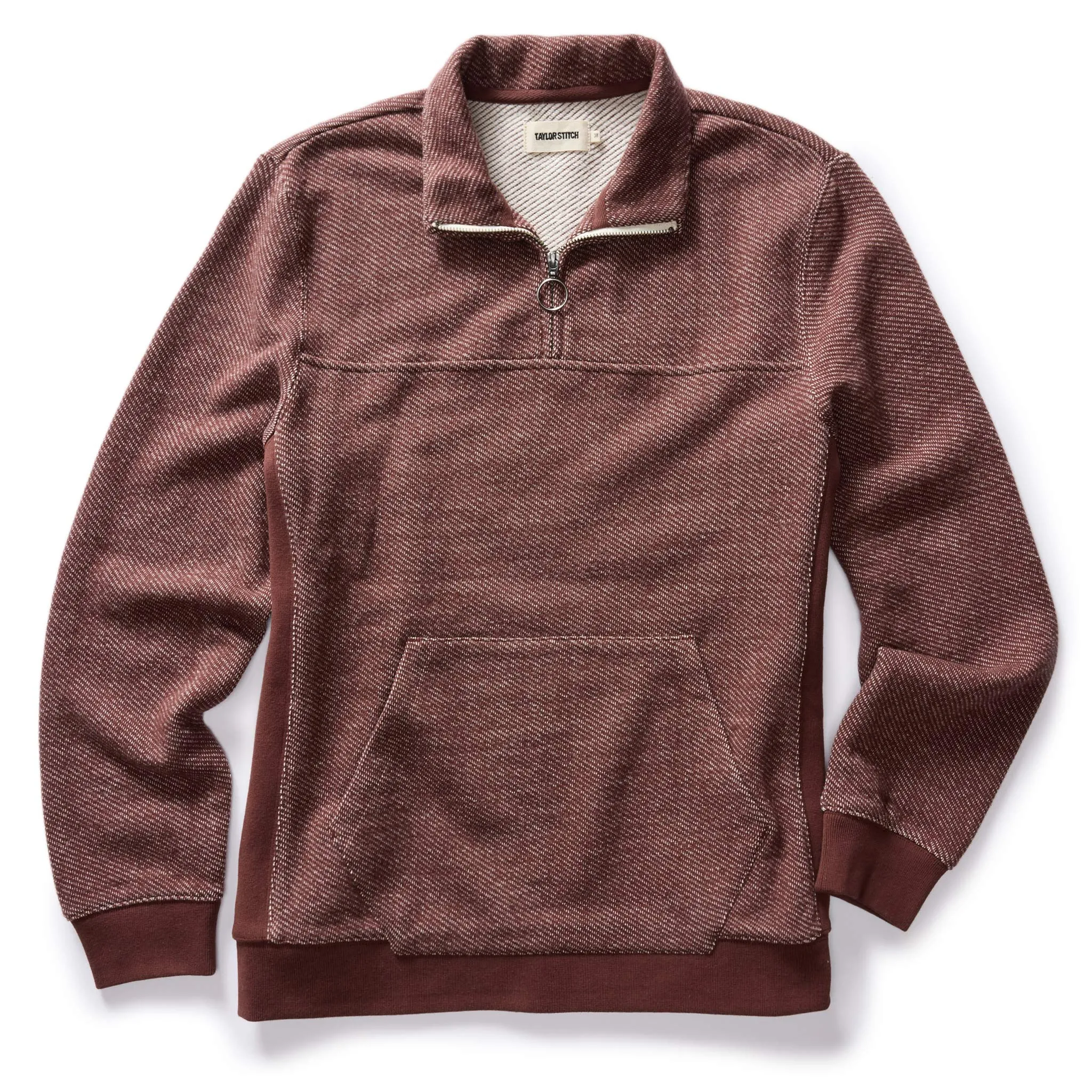 The Briggs Pullover in Merlot French Terry Twill Knit