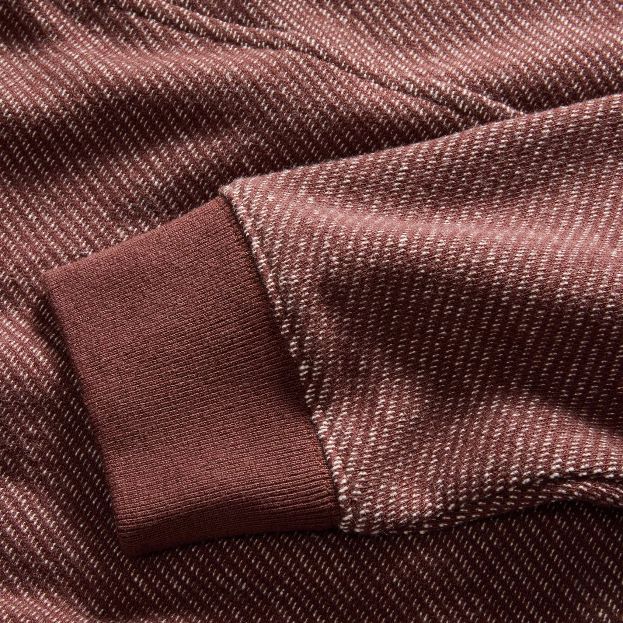 The Briggs Pullover in Merlot French Terry Twill Knit