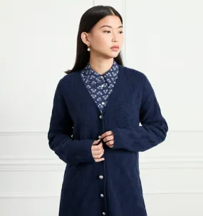 The Grandpa Cardigan - Navy Merino Wool