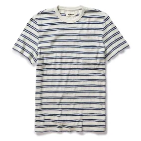 The Organic Cotton Tee in Washed Indigo Stripe