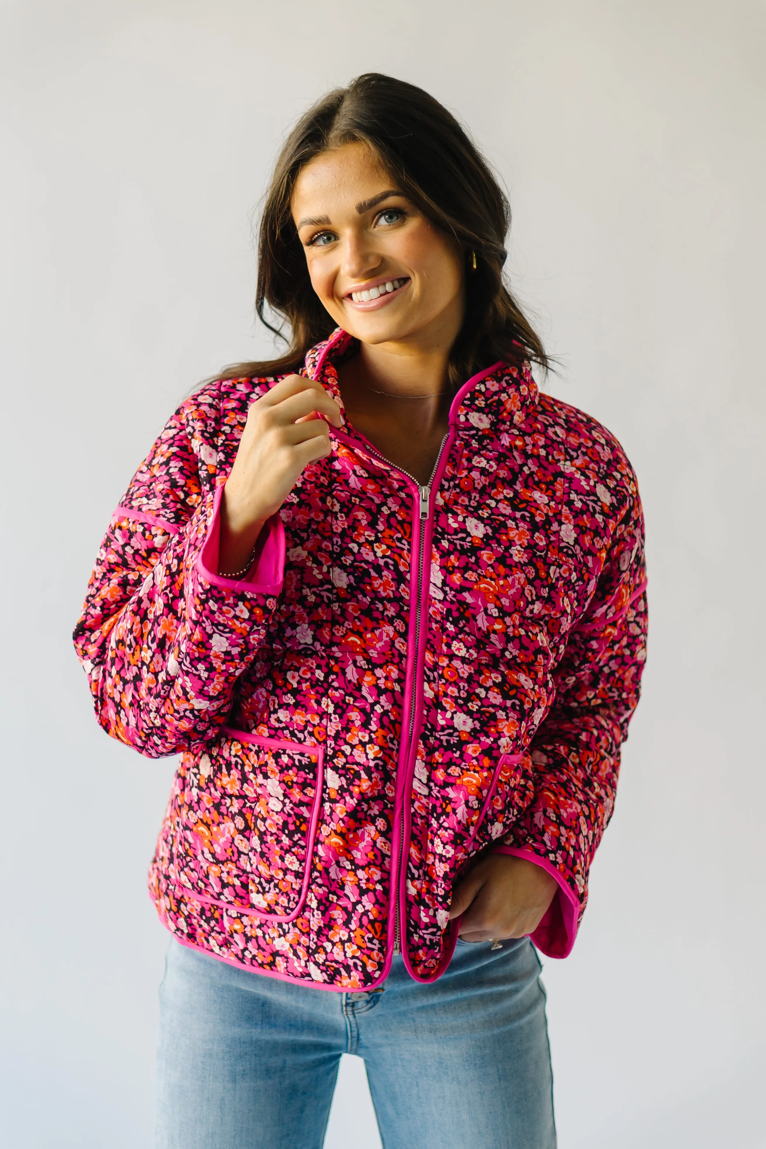 The Seymour Floral Jacket in Fuchsia