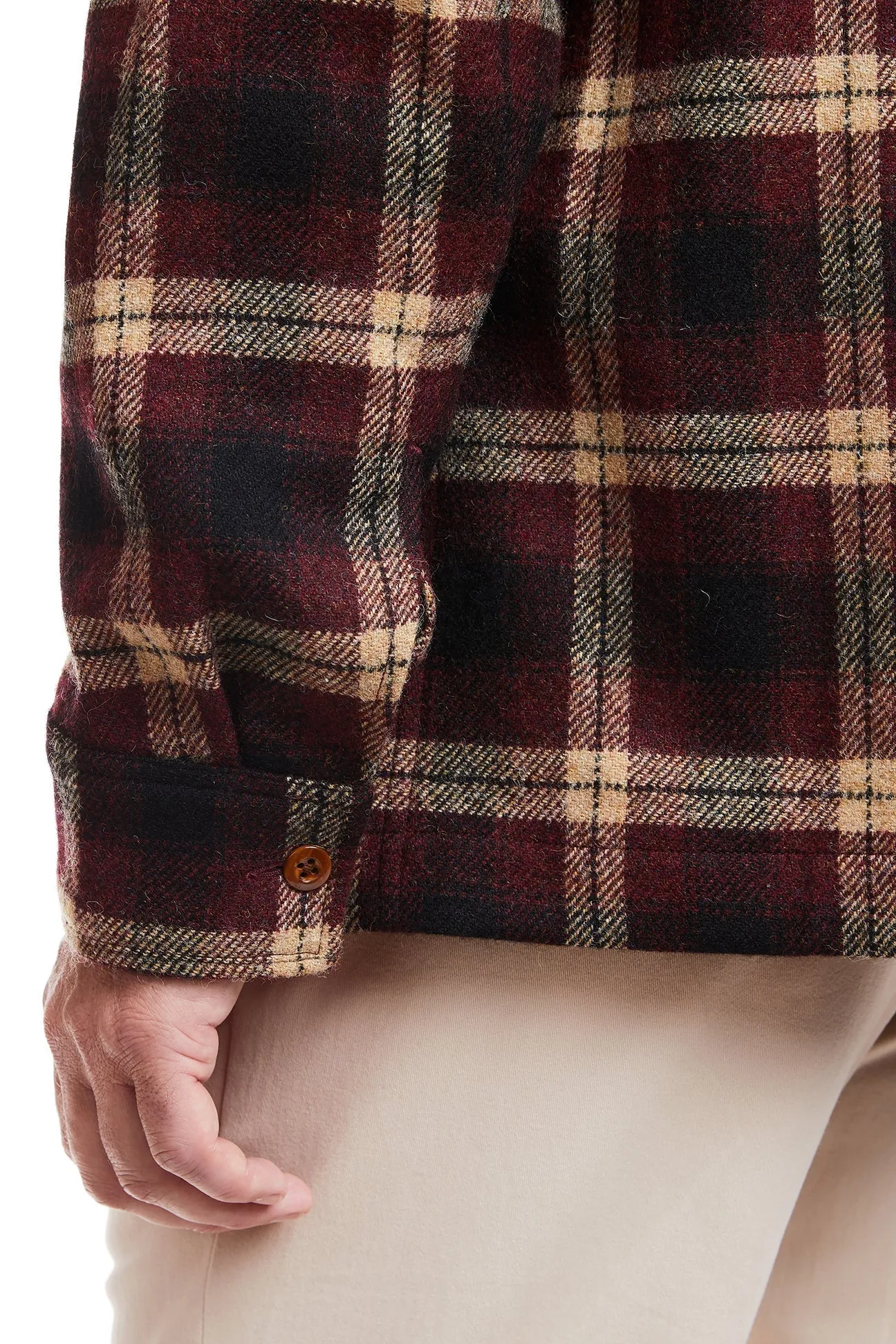 Tweedbank Milled Wool Jacket Red and Tan Plaid