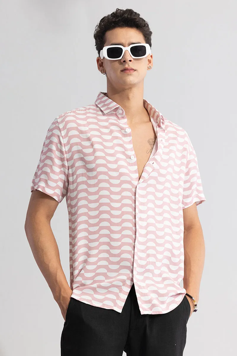 Up Down Abstract Pink Shirt