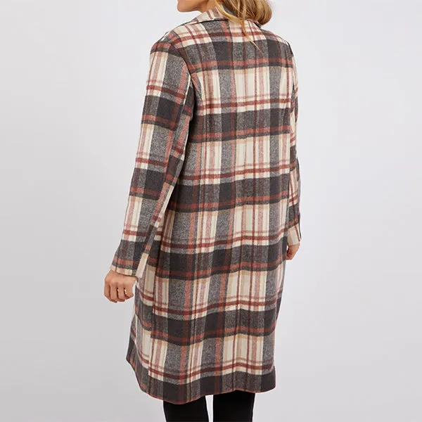 Westward Coat - Rust   Tan Check