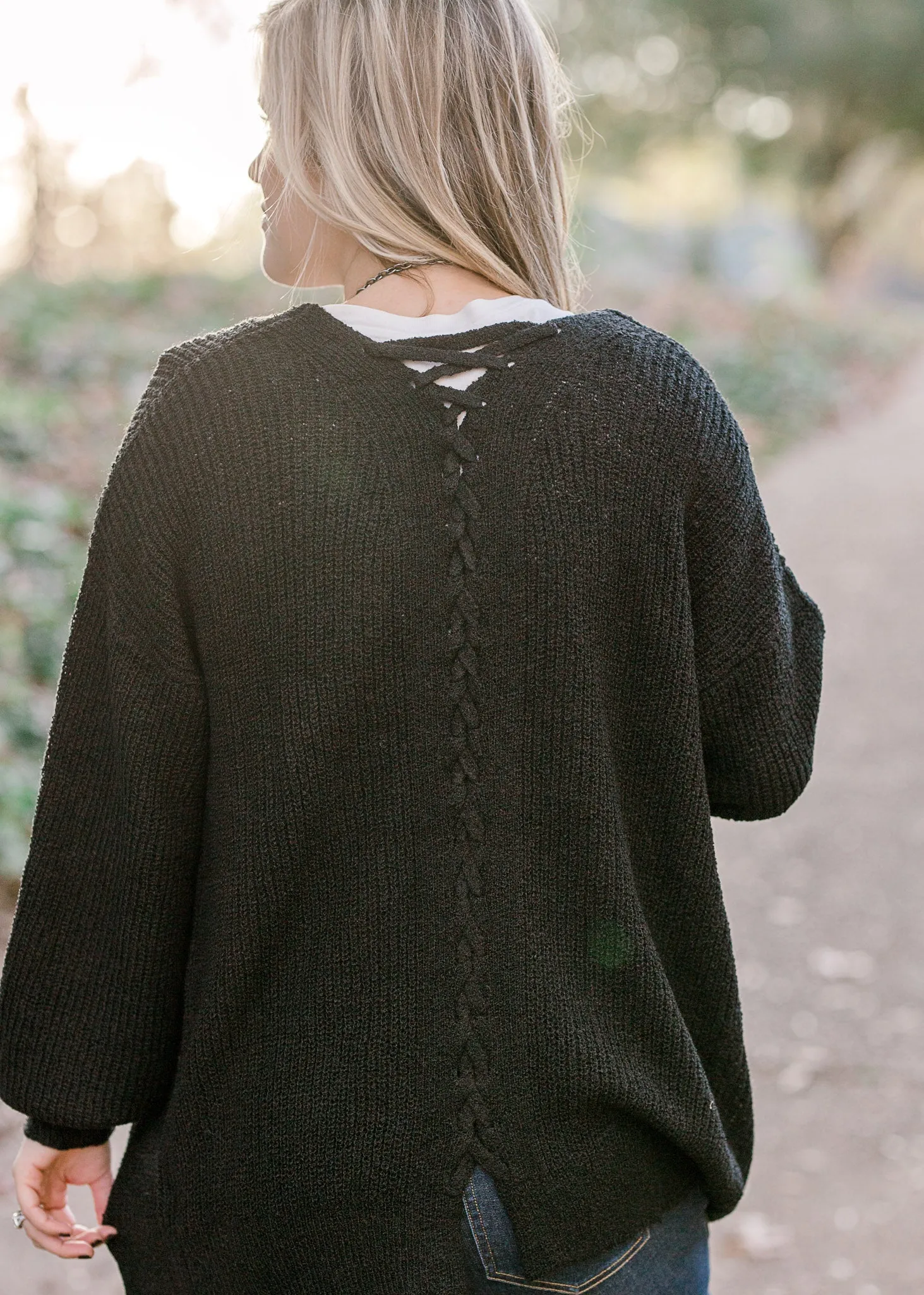 X Black Back Detail Cardigan